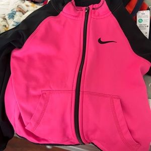 Girls pink and black NIKE jacket size 6x